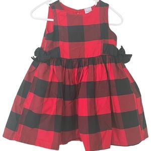 EUC Carter’s Plaid Dress Girls w Bowes 12 Months